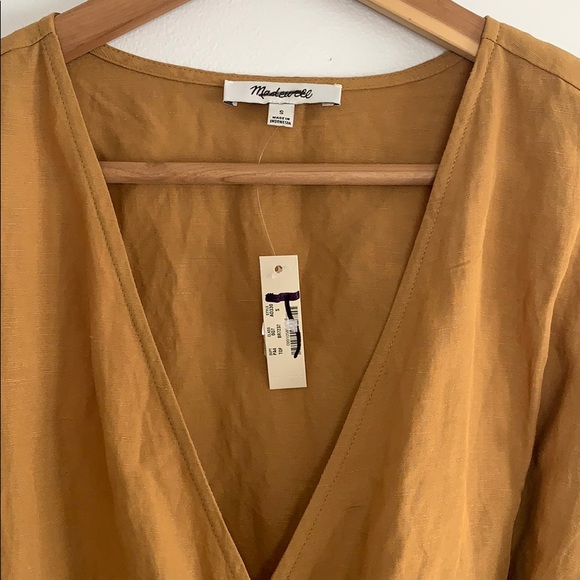 Linen Blend Balloon Sleeve Dress - Picture 3 of 6